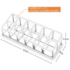 MOSIKER Lipstick Case, Acrylic Lip Stand, 12 Pieces, Clear, Cosmetics Stand, Cute, Makeup Products, Storage Case, Cosmetic Organizer, Divider Box, Compact, Small Storage Box, Lipstick Storage Box