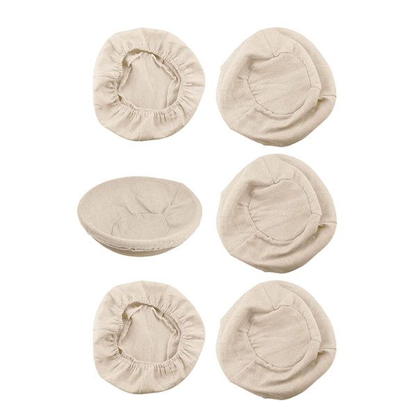 Sweieoni Linen Insert for Proofing Baskets, Round, Pack of 6,