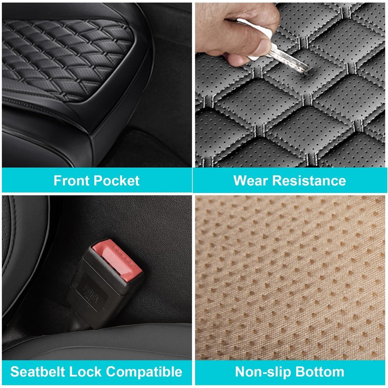 Sxikin Tacoma Seat Covers Front Seats, Waterproof Luxury Faux Leather