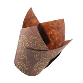 Tulip Liners for Muffins or Cupcakes - Brown and Gold - Large - 120 Pieces per Box. Perfect for Standard Size