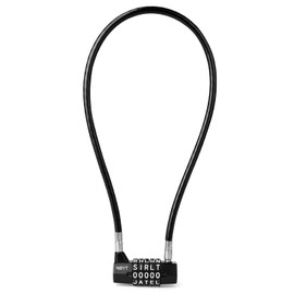 NBYT 5-Word Resettable Combination Lock, Letter Lock- Home Security Padlock with 8mm Anti-Theft Cable for Garden Gates, Glass Doors, Pool, Refrigerator,Bikes, Gates, Storage (22''(Locking Span 11''))