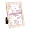 Laura Ashley 5x7 Pink Enamel Picture Frame, Gold Metal Edge