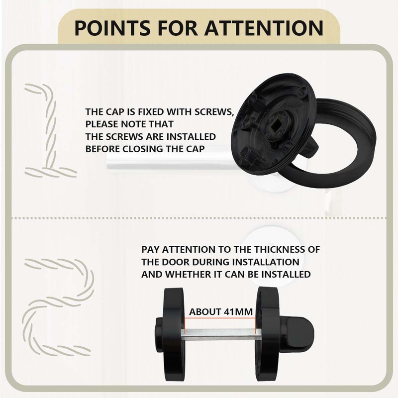 Bwintech 1 Pair 52MM Matt Black Bathroom Escutcheon Polished Nickel