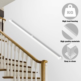 Handrail - Stair Railing Indoor - Railing Stairs, 30 cm White Handrails for Stairs, Outdoor/Indoor Stainless Steel Stair Railing Patio Railing (White, 30 cm)