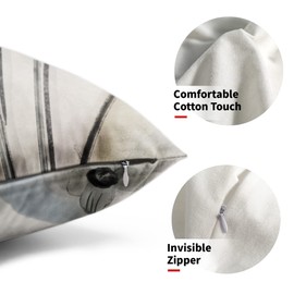 Watercolor Floral Pillow Covers 12X20 in Brown Cream Grey Teal Flower Lumbar Pillow Cases Rustic Abstract Modern Recgantle Throw Pillows Set of 2 Summer Home Decor for Room Bedroom Bed Cushion