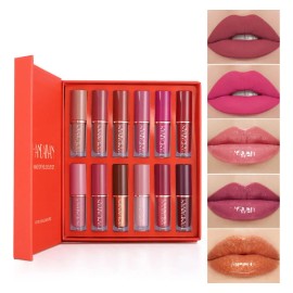 Set De 12 Unidades De Pintalabios Líquidos Matte Shimmer