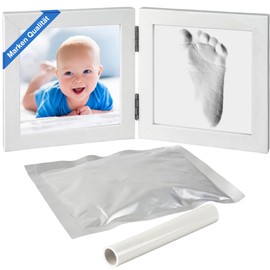 Baby Handprint and Footprint Set - Plaster Cast - Imprint Set with Picture Frame - Perfect Gift Idea for Baby Shower Gift - Baby Shower, Paw Print, Cat and Dog - White, 1 Piece
