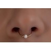 Gold Septum Ring 20 Gauge White Opal Septum Piercing Hoop