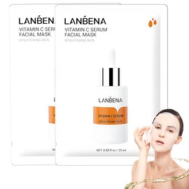 2 PCS Serie Mascarillas Faciales en Suero - Mascarilla de Colágeno y Faciales, Nocturna Colágeno Profundo, para Limpieza Profunda, Hidratante, Nutritiva, Que Minimiza Los Poros (Naranja)
