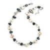 Avalaya Black/White Sea Shell Nuggets and Transparent Glass Bead Necklace