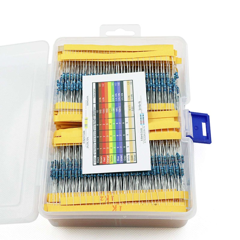 2600Pcs 130 Values Resistor Kit Commonly Used 1% 1/4W Metal