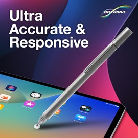 BoxWave Stylus Pen Compatible with Poynt Smart Terminal V2.0 - FineTouch Capacitive Stylus, Super Precise Stylus Pen - Metallic Silver