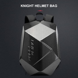 mjmoto Motorcycle Backpack for Men Waterproof Carbon Fiber Motorbike Helmet Backpack Expandable Rear Seat Bag Moto Travel Luggage (carbon black)