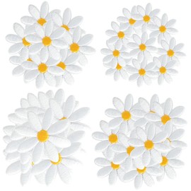 40 Pcs 4 Sizes Embroidery Applique Patches For Diy Decoration Clothes, Pants, Hats, Backpacks, Sewing Girls, Women Clothing Embroidered Sew Repair Patch On Patch, Clothing, Jackets, Jeans Art Craft