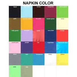 50 Plain Solid Colors Beverage Cocktail Napkins Paper - White