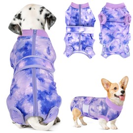 HomeChi Traje de Recuperación de Cirugía para Perros, Camisa de Recuperación Profesional para Perras, Traje de Esterilización para Heridas Abdominales en Perros, Prevención de Lamidos, M, Morado