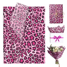 50 Sheets Pink Leopard Tissue Paper - 20"×14" Animal Print Gift Wrapping Paper Pink Leopard Design for Gift Bags, Baby Shower, Birthday Party, Bachelorette Party, and Craft Supplies
