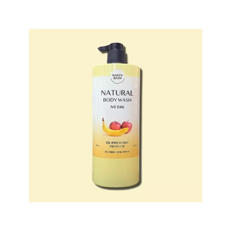 Happybath 해피바스 정말 촉촉한 바디세트 애플 앤 바나나향 (밀크400g+워시900g) 저자극