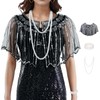 Baisdan Women's 1920s Shawl Wraps, Sequin Beaded Evening Shawls Wraps