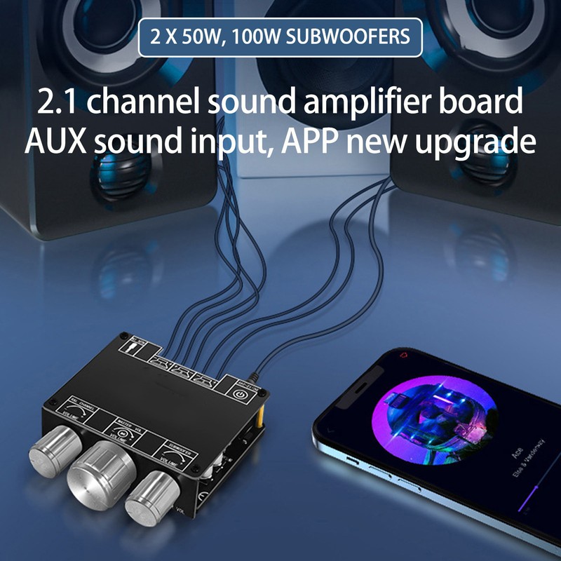 Bluetooth Amplifier Board 2.1 Channel Treble Bass 2x 50W 100W