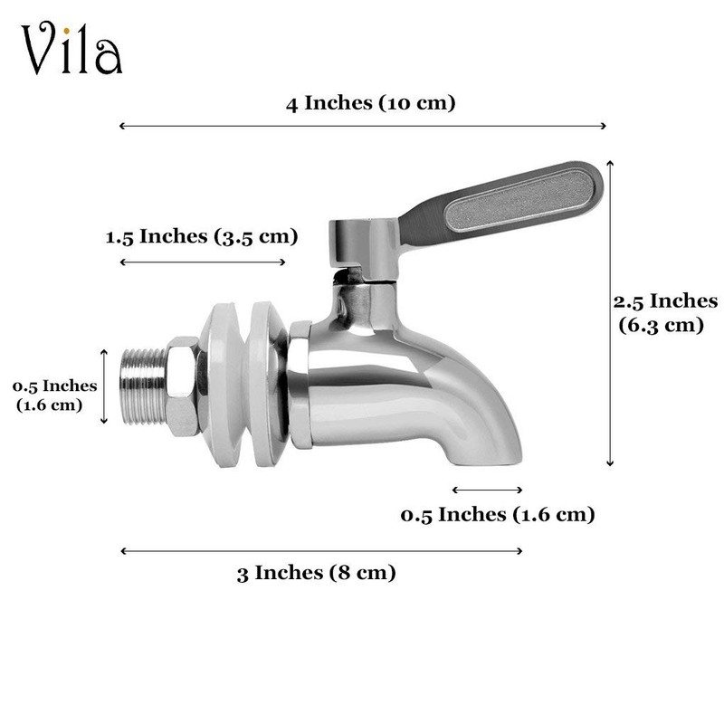 Vila Replacement Spigot for Beverage & Water Dispenser, Stainless Steel