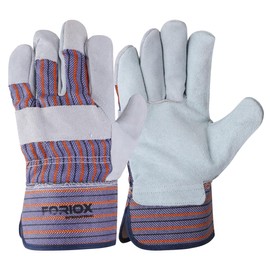 Foriox International Split Leather Work Gloves, 1, 3, 5 Pairs Heavy Duty Thorn Proof Gardening Gloves for Digging, Weeding, Planting and Construction Working Pruning & Rigger Tasks (Pair of 1 (Multi))