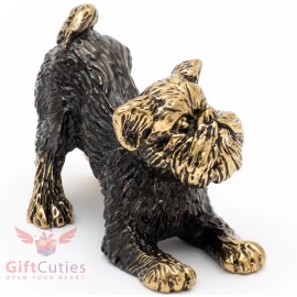 Solid Brass Figurine of Brussels Griffon Dog IronWork