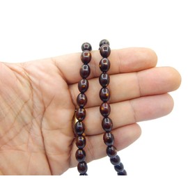 Prayer Beads Tesbih Tasbih Tespih Misbaha Subha 33, Brown Oval Shape Muslim Islamic 10 mm Spotted Pearl Rosary Prayer Beads Jewellery Bracelets Worship Accessories