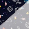 Outer Space Shower Curtain for Kids, Funny Cartoon Rocket Planet