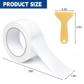 Storystore White Window Sealing Tape, 2 in X 70 FT Weather Stripping Tape, Window Draft Isolation Sealing Film Tape, Windproof, No Residue