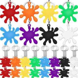 Taiyin Paint Splatter Keychains Art Party Favors Art Paint Party Decoration for Adults Gifts(48 Pcs)