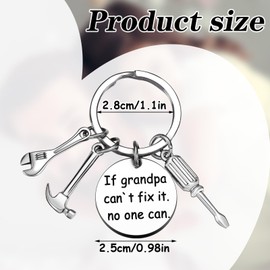 Trnayi 24 Pcs Christmas Dad Grandpa Keychains Bulk Dad Grandpa Gifts Dad Grandpa Keychains Men's Keyrings (Grandpa Style)