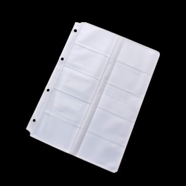 4 Pack 40 Pockets A4 Binder Name Card Holder Plastic Business Card Organizer Binder Coupon Holder Waterproof 4 Holes Card Holder for Business Cards, Game Cards, Photos(Double Side)