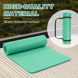 1/2 Inch Thick Yoga Mat, NBR Material, Non-Slip Surface with Double-Sided Texture Yoga Exercise Mat, Perfect for Home Fitness, Aqua