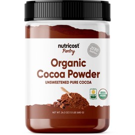 Nutricost Pantry Organic Cocoa Powder (1.5 Pounds Per Bottle) Non GMO, Gluten Free, Vegan, Baking Powder