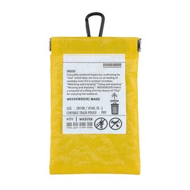 Hemings 7851002 WEEKEND(ER) PE YELLOW Trash Can Pouch, Portable Trash Can, Includes Carabiner & Side Pocket, Yellow, Approx. 4.1 x 6.3 inches (10.5 x 16 cm)