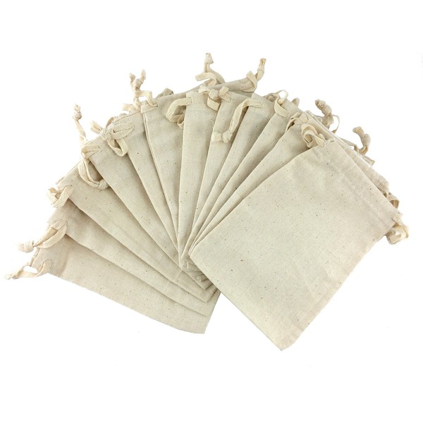 Muslin Drawstring Pouches 4x6" Pack of 12