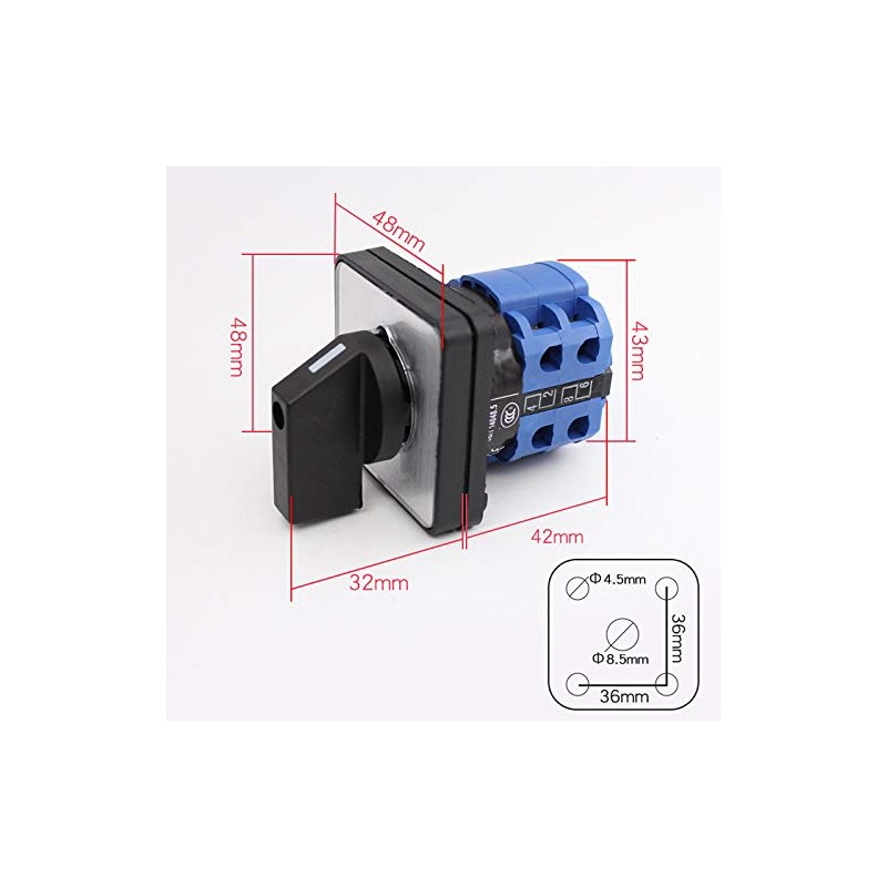 Universal Rotary Cam Switch LW26-63/2 3 Positions 8 Clamps Rotary