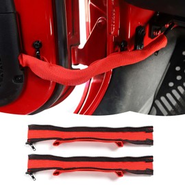 Correa limitadora de puerta Jeep con cierre ajustable accesorios de repuesto para Jeep Wrangler JK JKU JL JLU y Gladiator JT 2007-2023, rojo