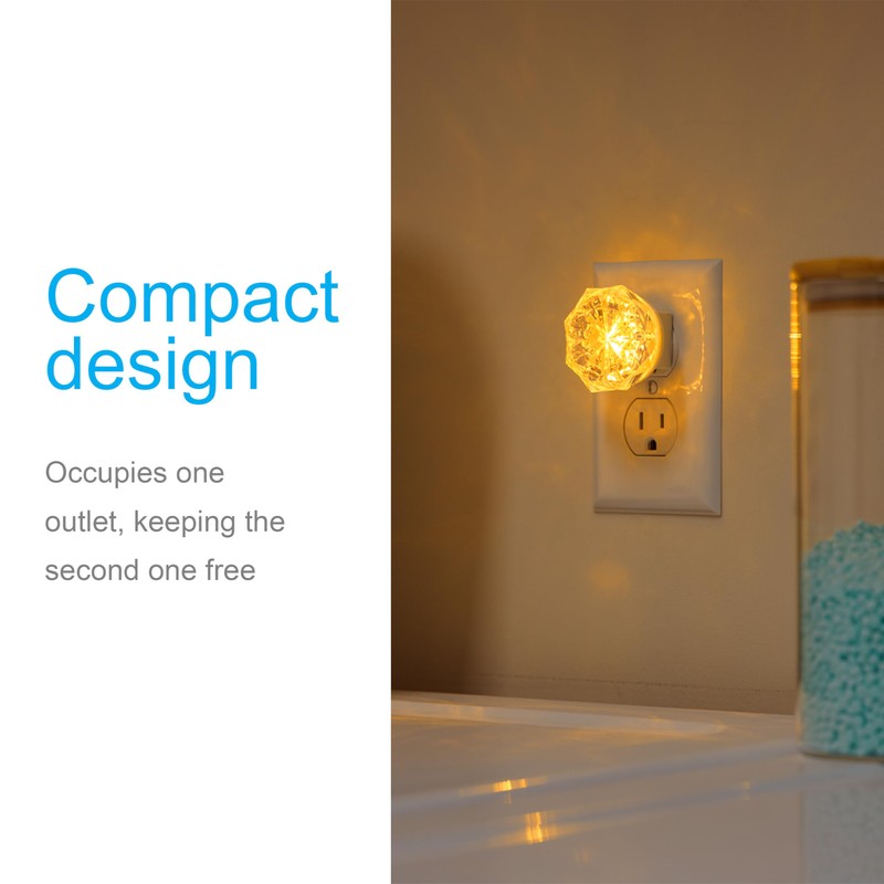 GE SleepLite Jewel LED Night Light, Plug-in, Always On, Amber,