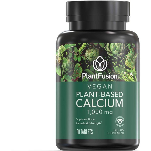 PlantFusion Vegan Calcium, Premium Plant Based Calcium (1000mg) Sourced from