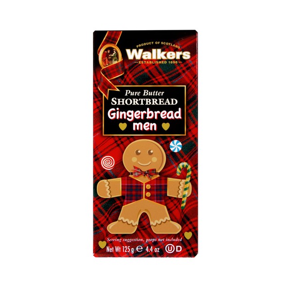 Walker's Shortbread Gingerbread Men Cookies, Pure Butter Shortbread Cookies, 4.4 Oz Box (Pack of 12)