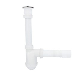 Siphon Diameter 50 mm for Sink and Washbasin with Drain Strainer Metal Strainer & Plug for Sinks Siphon Sink Drain Fitting Sink Accessories Syphon Bathroom Kitchen Sink Drain Pipe Drain