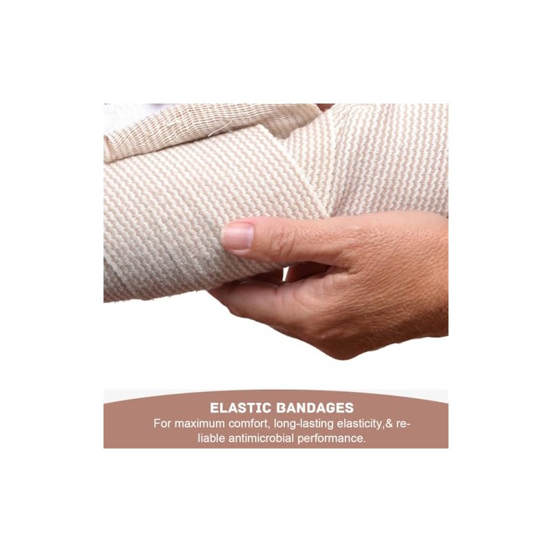 Compression Bandage, Elastic Bandage Wrap 6PCS Bandage Wrap Roll with