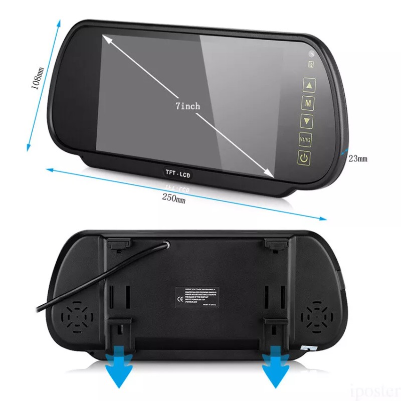 iPoster 7" Touch Button Car Rear View Mirror Monitor Backup