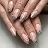 Long Christmas Press on Nails White Snowflake Fake Nails with