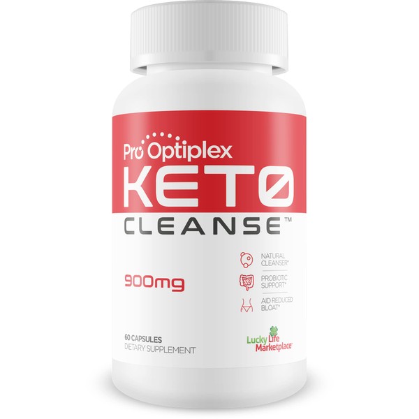 Pro Optiplex Keto Cleanse - Cleanse & Detox Naturally - Herbal Keto Cleanse with Probiotics - Help Flush Waste & Toxins - Full Body Cleanse & Colon Cleanse - Support Reduced Bloating
