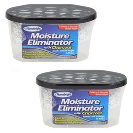 Homebright Moisture Eliminator with Charcoal, 7oz (Pack of 2) - Traps Excess Moisture