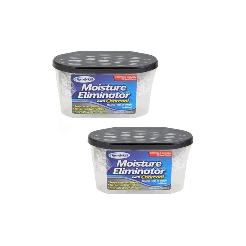 Homebright Moisture Eliminator with Charcoal, 7oz (Pack of 2) -