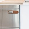GEEKBEAR Clean Dirty Dishwasher Slider Sign (Brown) - Made with